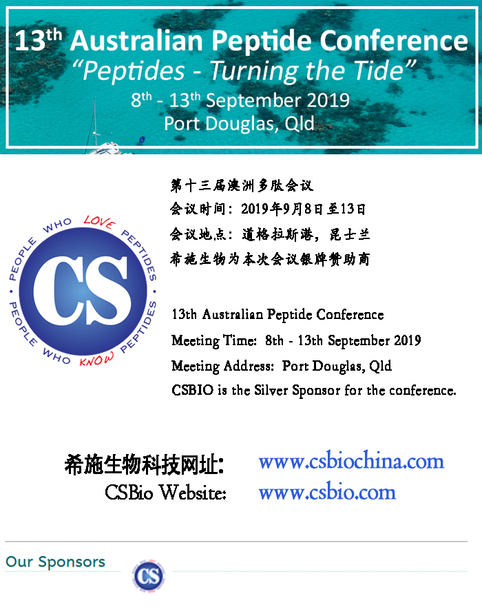 新闻 13th Australian Peptide Conference C S Bio China